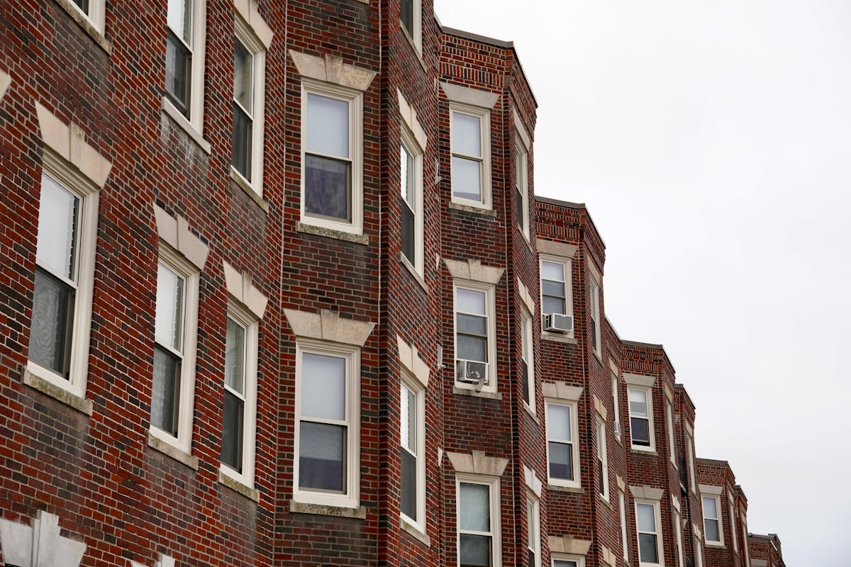 a building with many windows