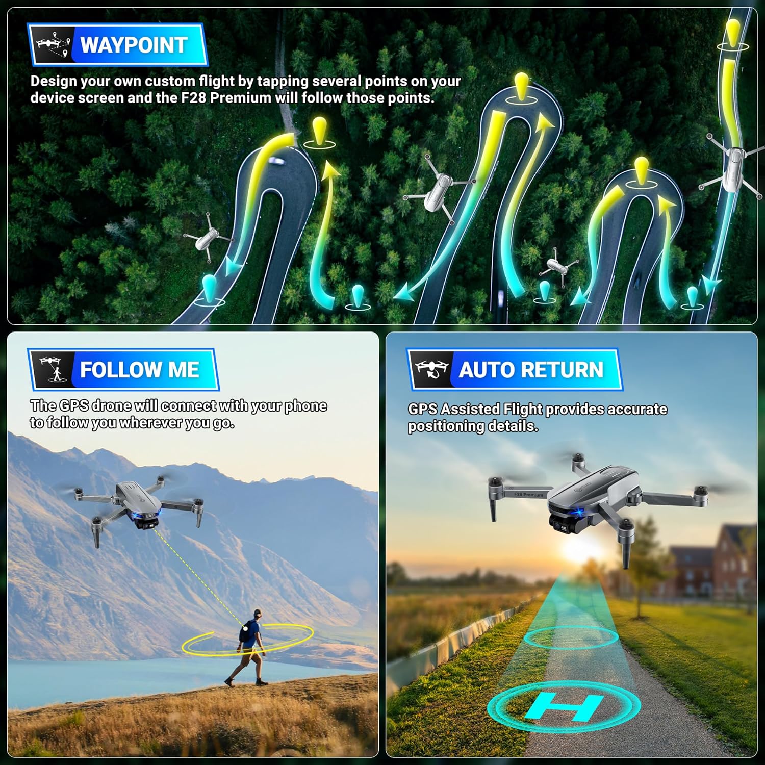 Contixo F28 Premium 2-Axis Gimbal Drone