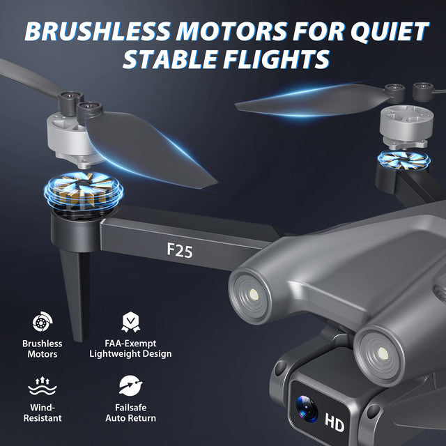 Contixo F25 Mini Drone - 1080p FHD Camera, GPS, 4.3- FPV Screen, Smart Flight Modes, Brushless Motors, Auto Return, FAA-Exempt,