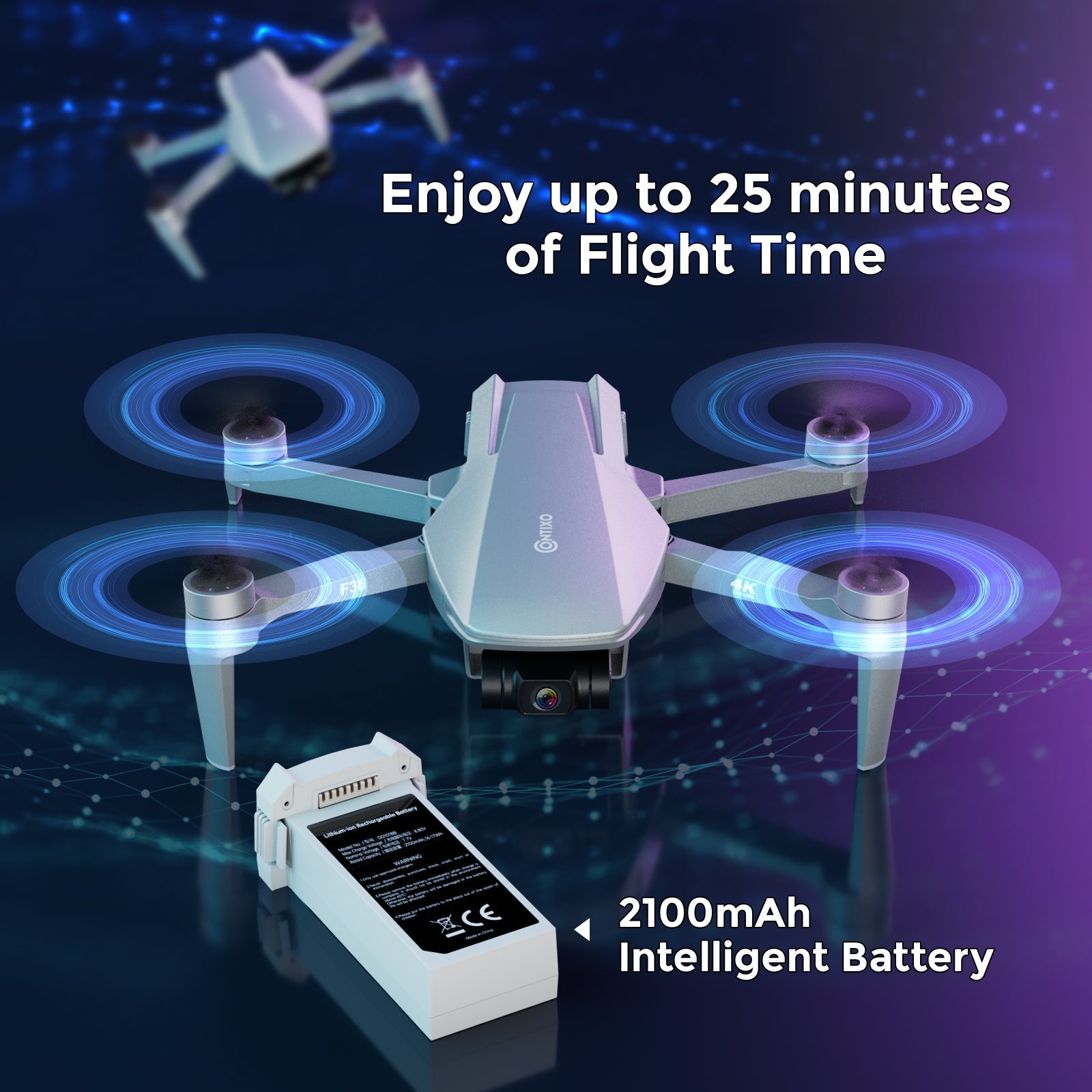 Contixo F36 FPV Drone - Foldable, 4K HD Camera, 64GB Card & Case